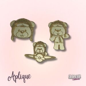 Aplique Acrílico Urso Aviador