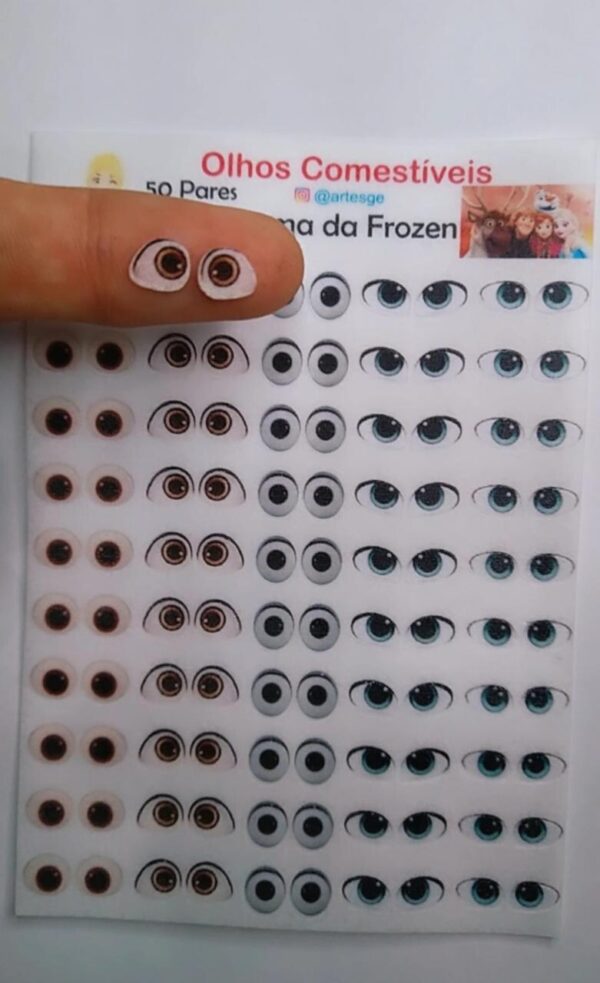Olhos Comestíveis Princesa Frozen