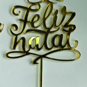 Topper de Bolo Feliz Natal c/ Estrela